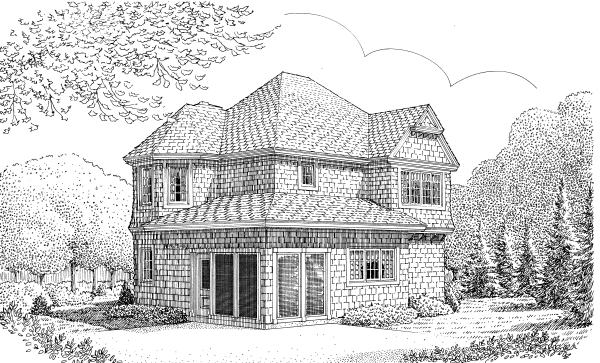 Rear Elevation for House Plan #475040