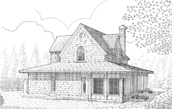 Rear Elevation for House Plan #474440