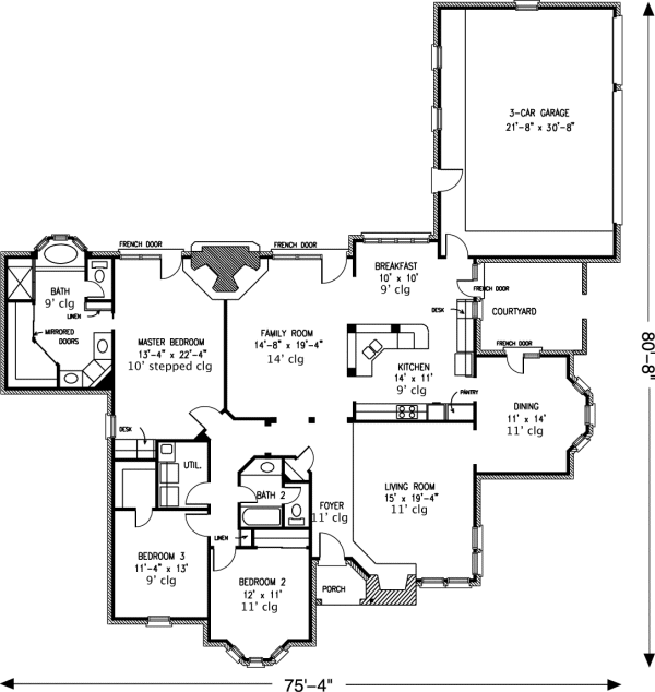 Main Floor Plan for House Plan #473840
