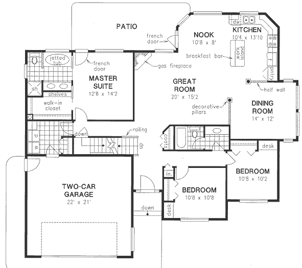 Main Floor Plan for House Plan #134444