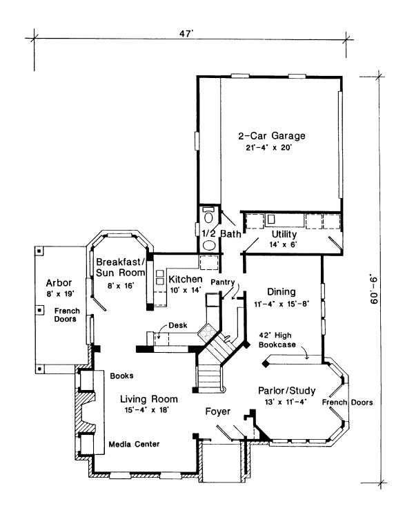 Main Floor Plan for House Plan #470270