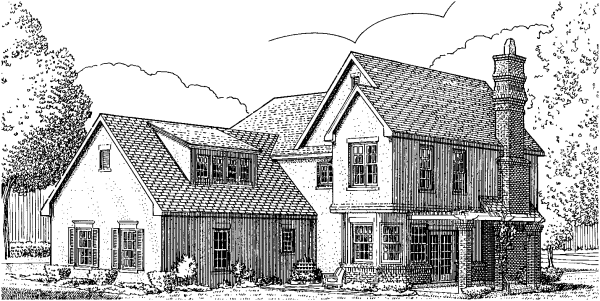 Rear Elevation for House Plan #470270