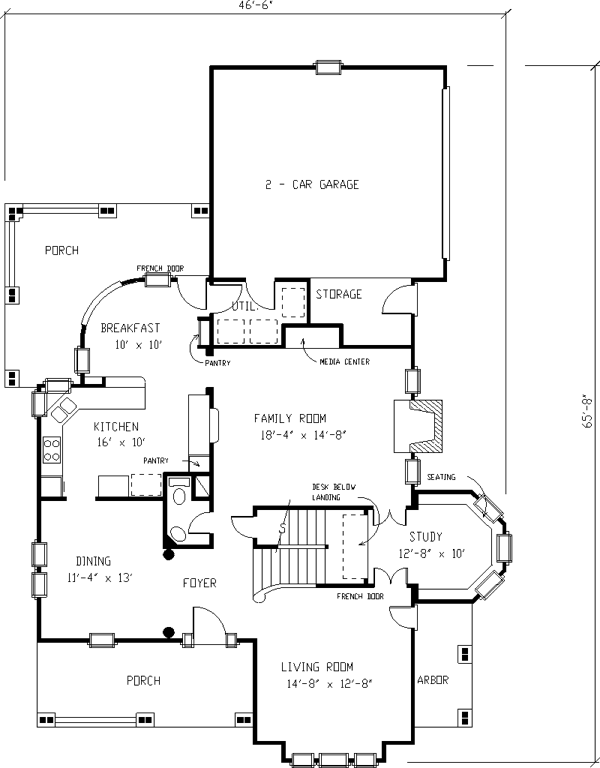 Main Floor Plan for House Plan #474770