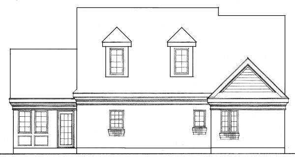 Rear Elevation for House Plan #478180