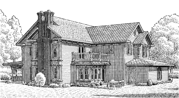 Rear Elevation for House Plan #471480