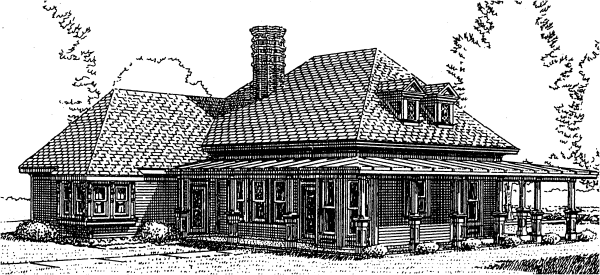 Rear Elevation for House Plan #473980