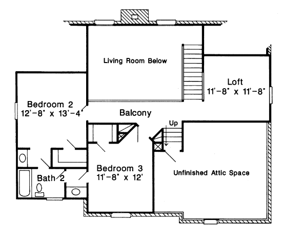 Second Floor Plan for House Plan #477422