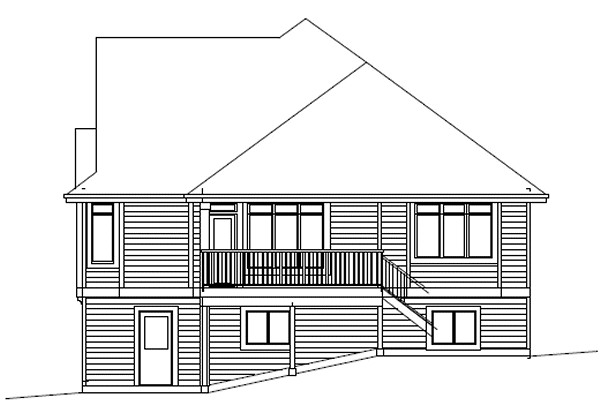 Rear Elevation for House Plan #500442