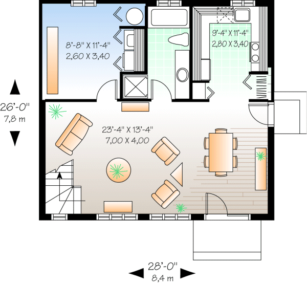 Main Floor Plan for House Plan #141092