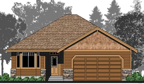 Full Rendering for House Plan #500891