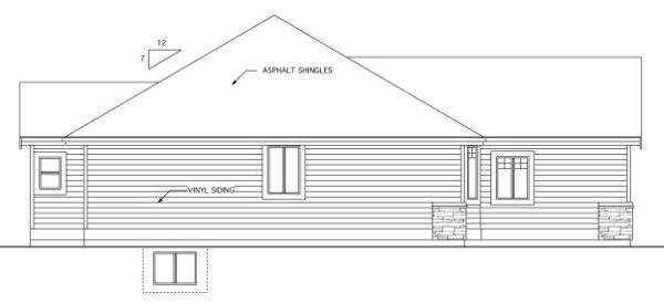 Left Elevation for House Plan #500891