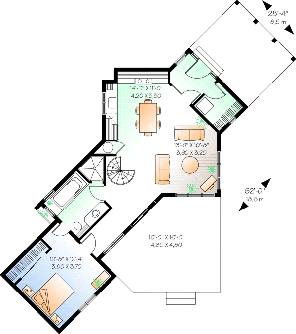 Main Floor Plan for House Plan #145092