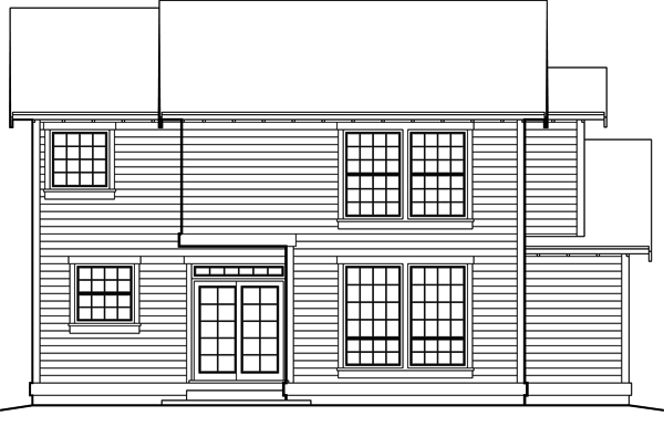Rear Elevation for House Plan #321101