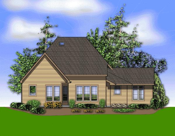 Rear Elevation for House Plan #321104