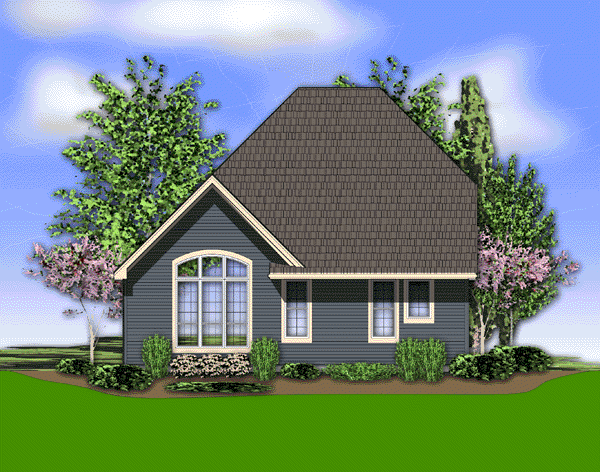 Rear Elevation for House Plan #321105