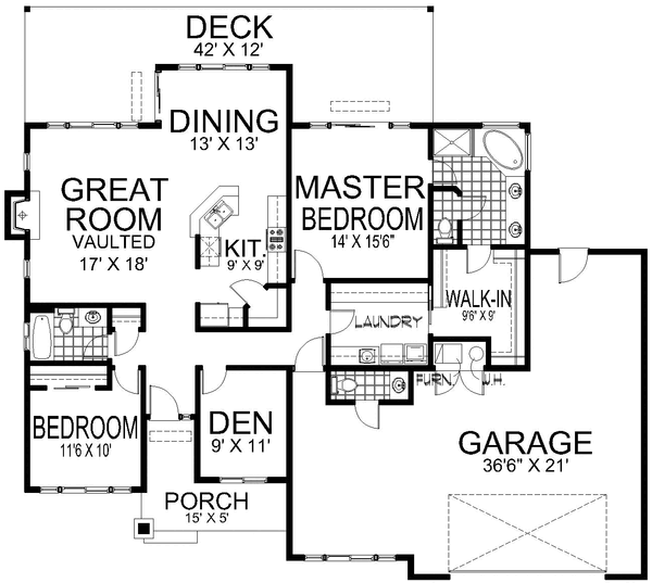 Main Floor Plan for House Plan #806071