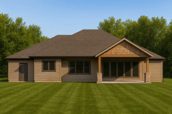 Rear Elevation for House Plan #806071