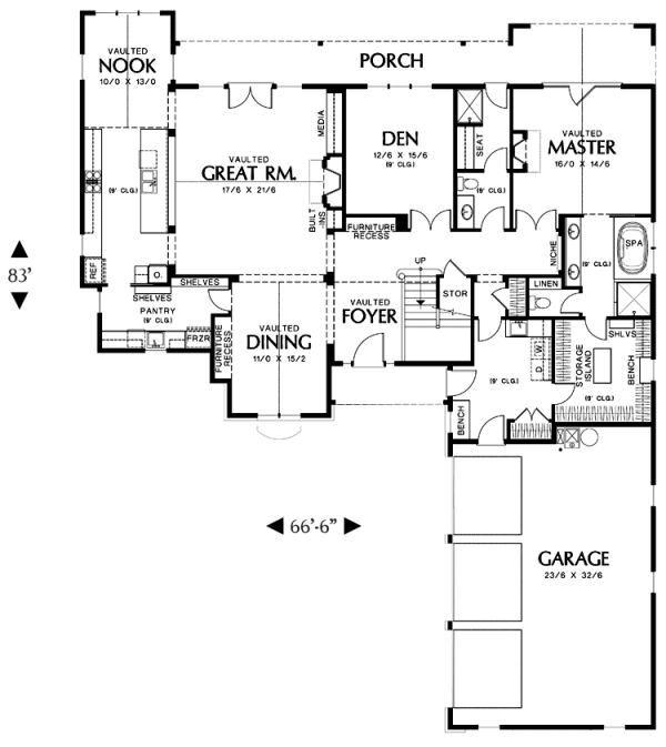 Main Floor Plan for House Plan #320932