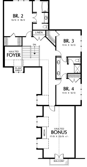 Second Floor Plan for House Plan #320932