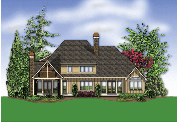 Rear Elevation for House Plan #320932