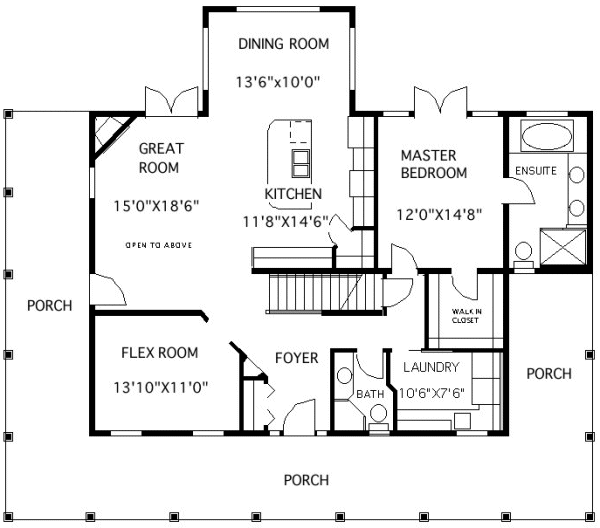 Main Floor Plan for House Plan #500272