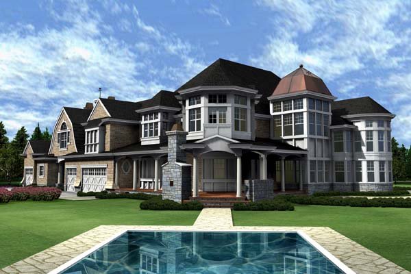 Rear Elevation for House Plan #330557