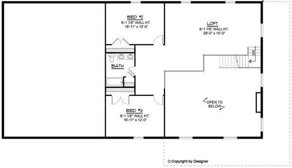 Second Floor Plan for House Plan #753303