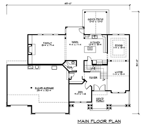Main Floor Plan for House Plan #335352