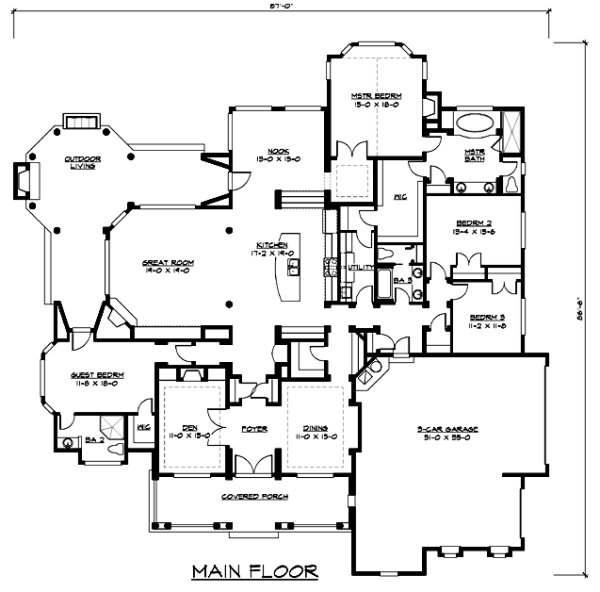 Main Floor Plan for House Plan #330053