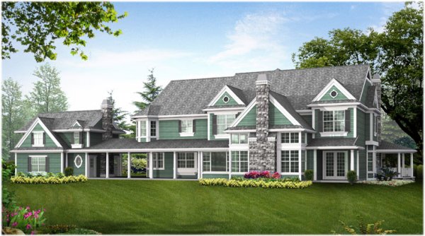 Rear Elevation for House Plan #330036