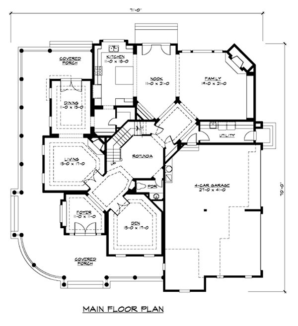 Main Floor Plan for House Plan #334725