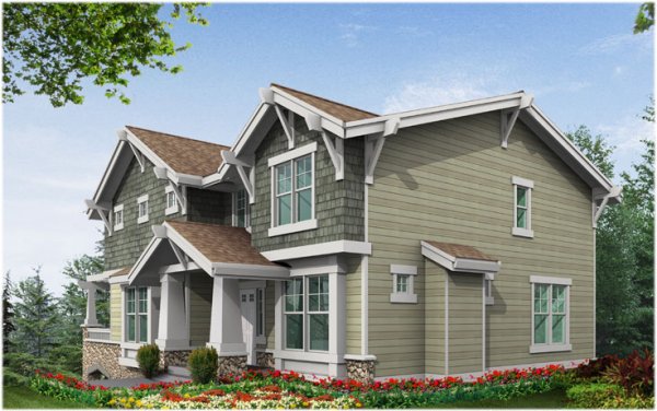 Rear Elevation for House Plan #335762