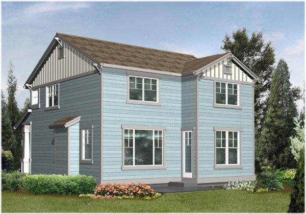 Rear Elevation for House Plan #337212