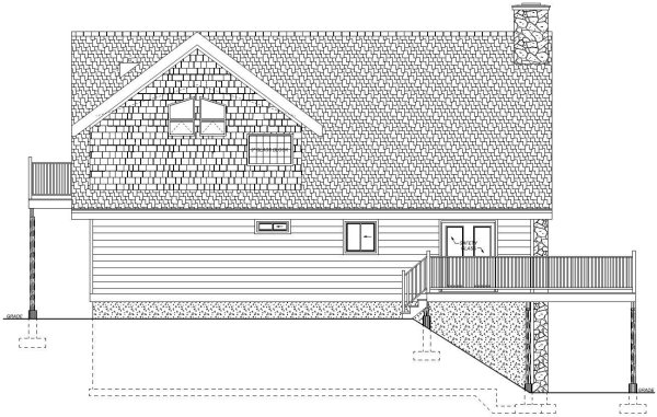 Left Elevation for House Plan #195004