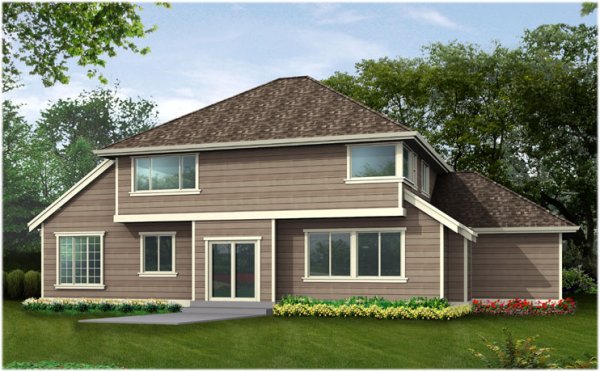 Rear Elevation for House Plan #330042