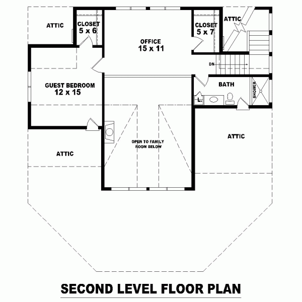 Second Floor Plan for House Plan #490821