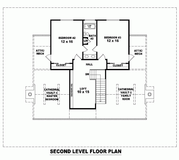 Second Floor Plan for House Plan #499241