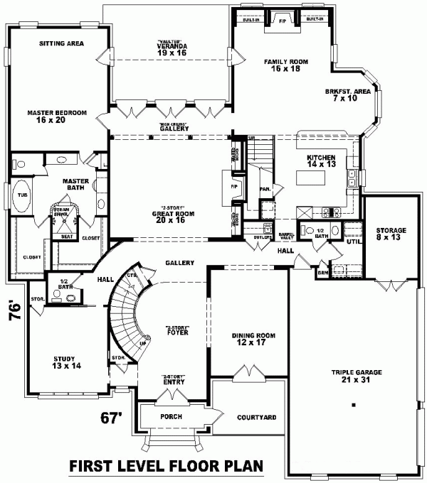 Main Floor Plan for House Plan #490092