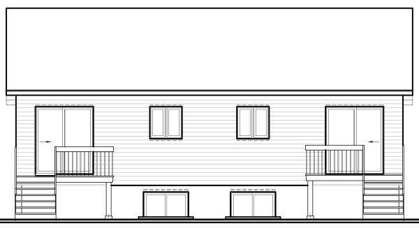 Rear Elevation for House Plan #148702