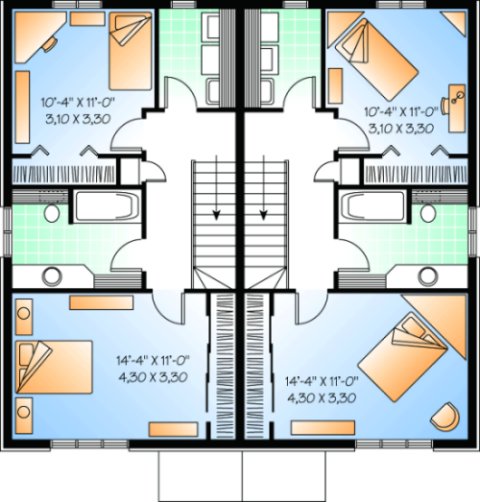 Second Floor Plan for House Plan #140802