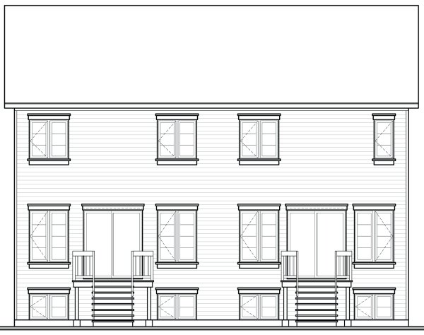 Rear Elevation for House Plan #142902