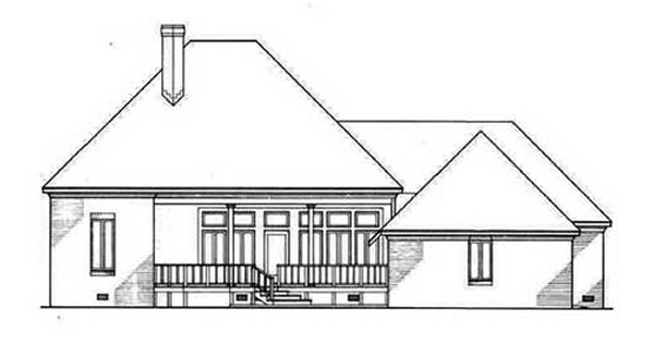 Rear Elevation for House Plan #482971