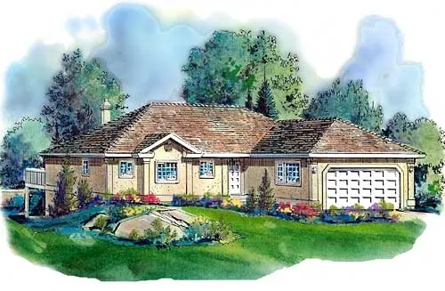 Full Rendering for House Plan #132209