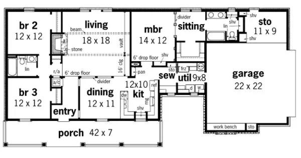 Main Floor Plan for House Plan #487061