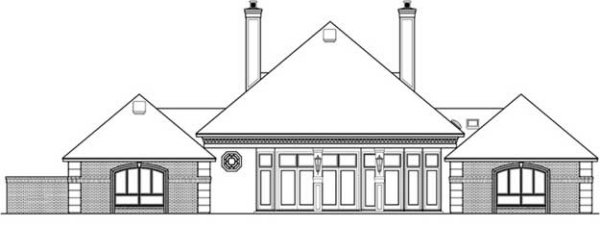 Rear Elevation for House Plan #484072