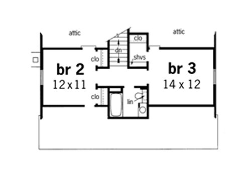 Second Floor Plan for House Plan #486261