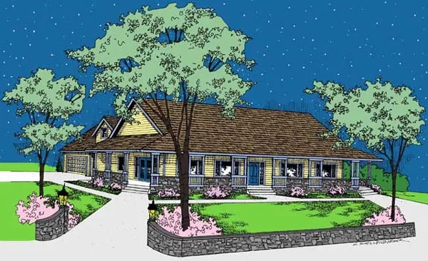 Full Rendering for House Plan #160200