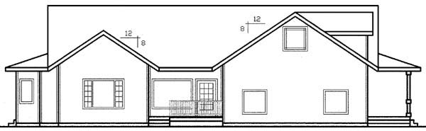 Rear Elevation for House Plan #160200