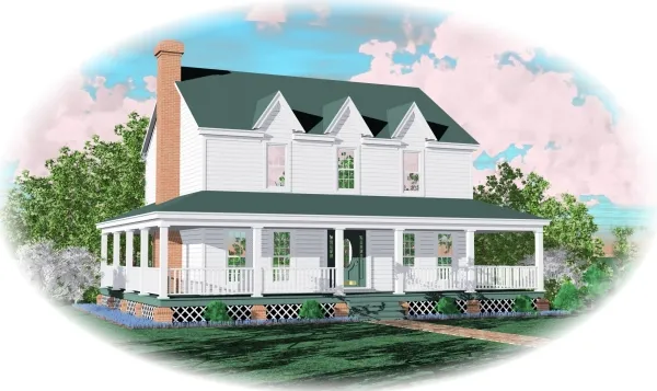 Full Rendering for House Plan #490680