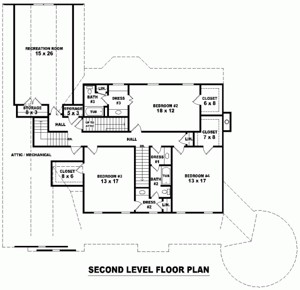 Second Floor Plan for House Plan #494422